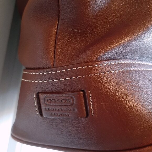 Vintage Coach Hampton Satchel 7555 Shoulder Bag Burgundy Leather - Picture 8 of 16